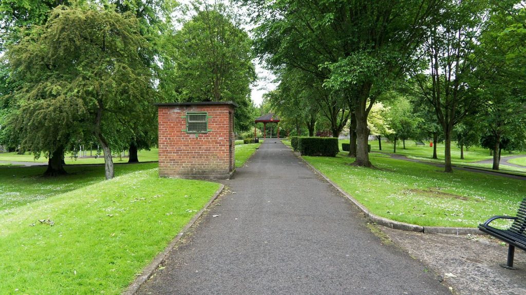 Trees and green space in a city park